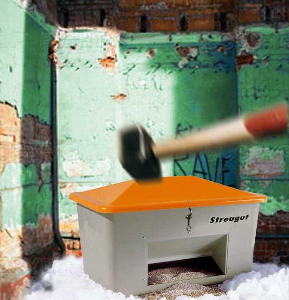 Cemo Streugutbehälter SGB-V-550 Streugutbox Inhalt: 550 Liter ohne Entnahmeöffnung grün / orange